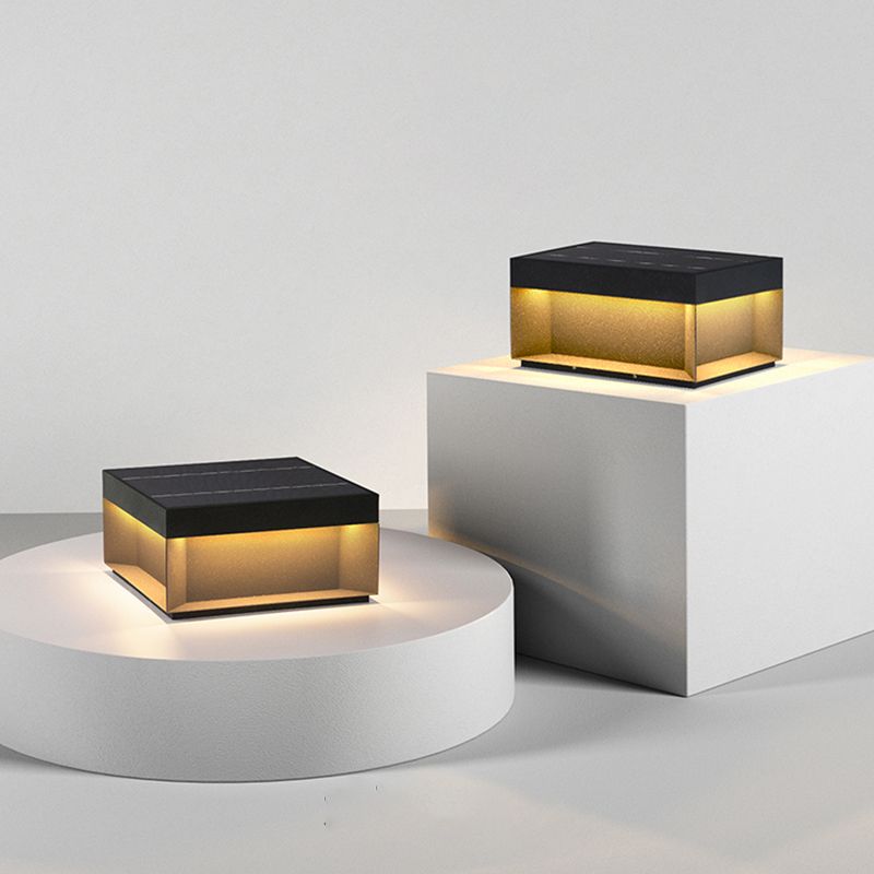 Elow Outdoor Post Lamps Modern Square Solar - Neutral Decor